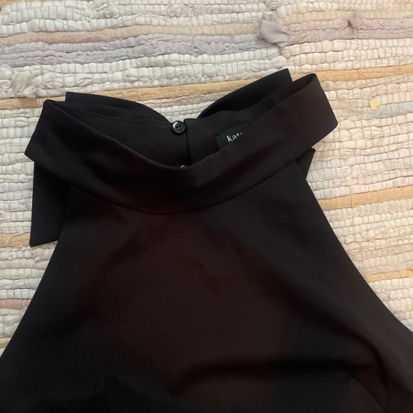 EUC Kate Spade Black Floral Appliqué Halter Shift Dress Size 10 - Picture 7 of 10